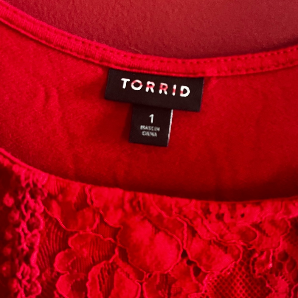 Torrid Red Floral Lace Tank - Picture 6 of 15